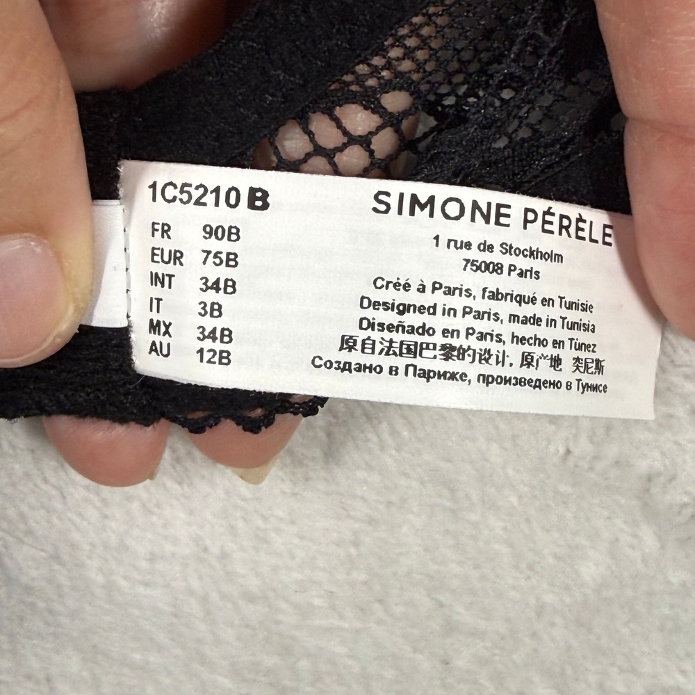 Simone Perele Olymp Soft Cup Bra Black Lace Wireless 1C5210 B Mens 34B NEW - Picture 4 of 12